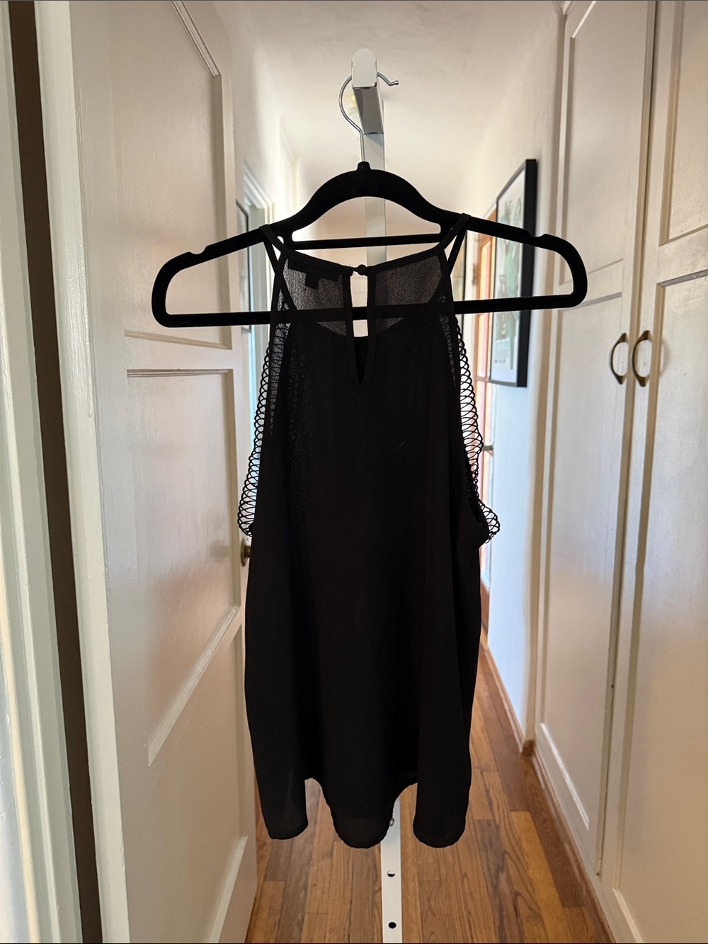 MINE Black Crochet-Trim Halter Camisole - Picture 6 of 7